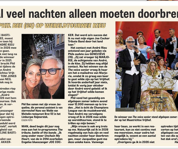 Phil Bee to join André Rieu in World Tour 2026